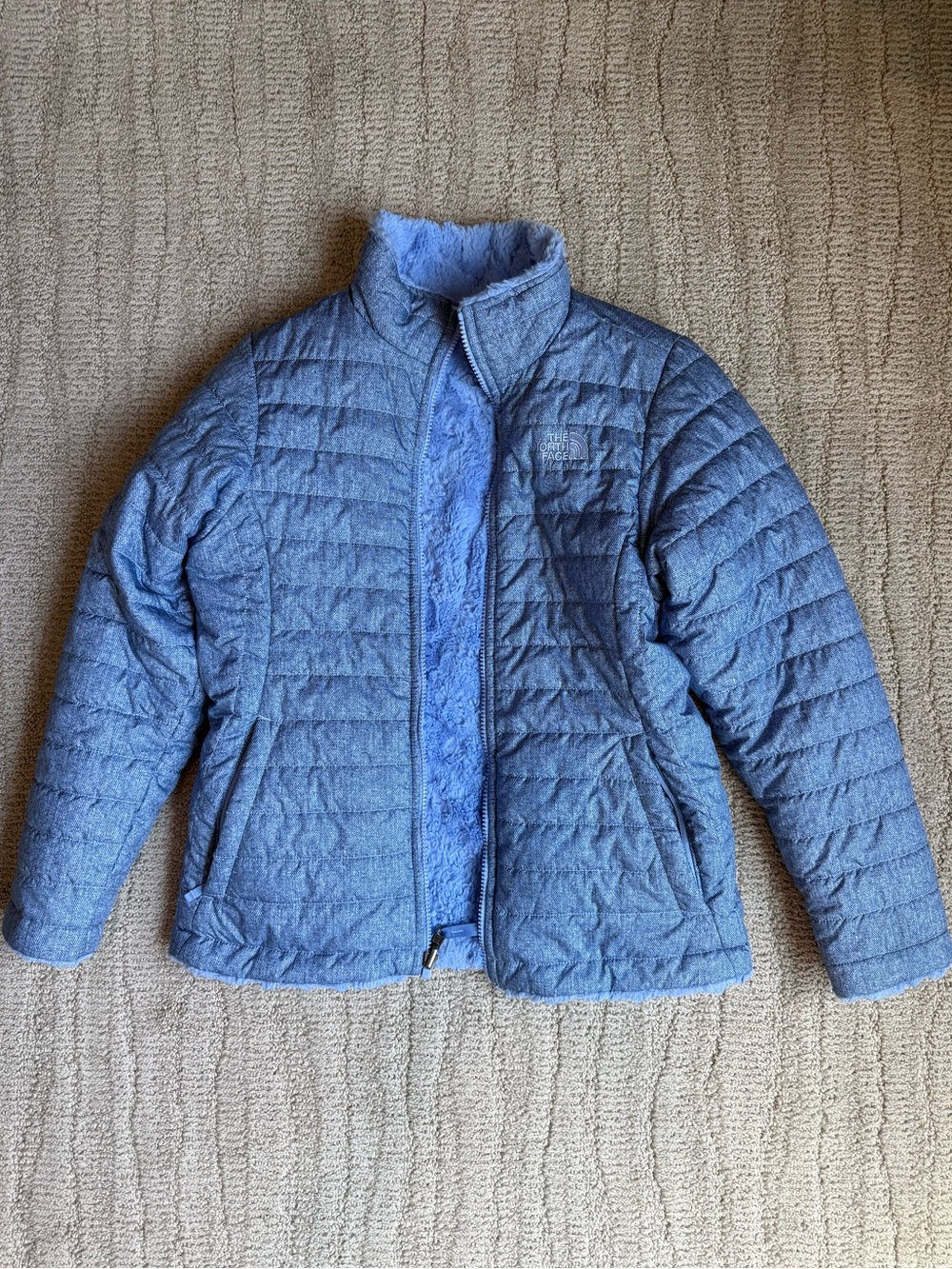 The North Face Light Blue Quilted Puffer Jacket for Kids